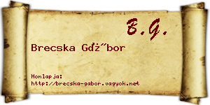 Brecska Gábor névjegykártya