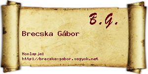 Brecska Gábor névjegykártya