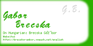 gabor brecska business card